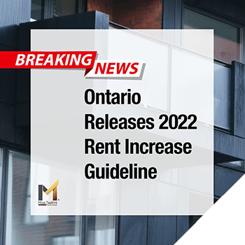 BREAKIN NEWS... Ontario Releases 2022 Rent Increase Guideline